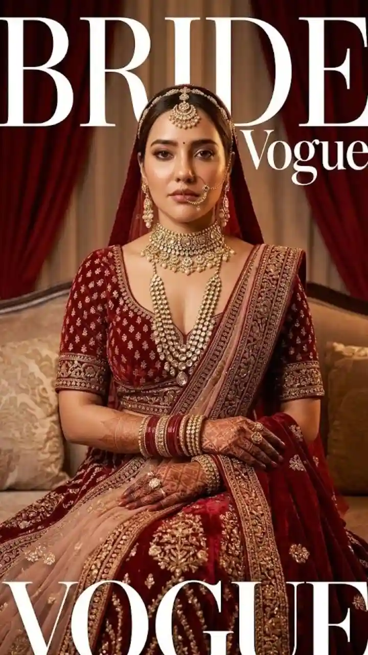 Royal Indian Bride AI Prompt for Luxury Vogue Portraits